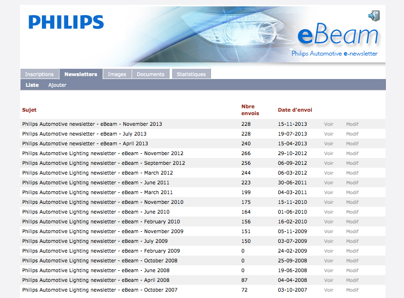 eBeam - Philips automotive e-newsletter - back-office